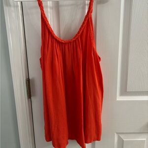 Orange flowy tank